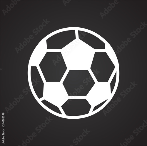 Soccer ball icon on black background for graphic and web design, Modern simple vector sign. Internet concept. Trendy symbol for website design web button or mobile app