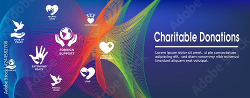 Charitable Giving & Donations Header Banner and Icon set
