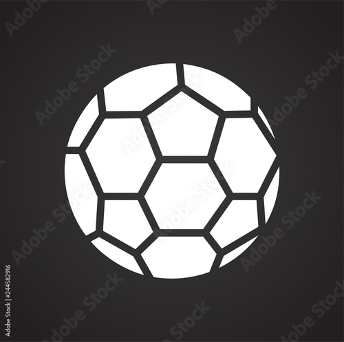 Soccer ball icon on black background for graphic and web design, Modern simple vector sign. Internet concept. Trendy symbol for website design web button or mobile app