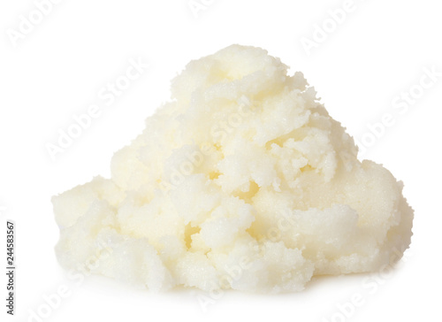 Fresh shea butter lump isolated on white