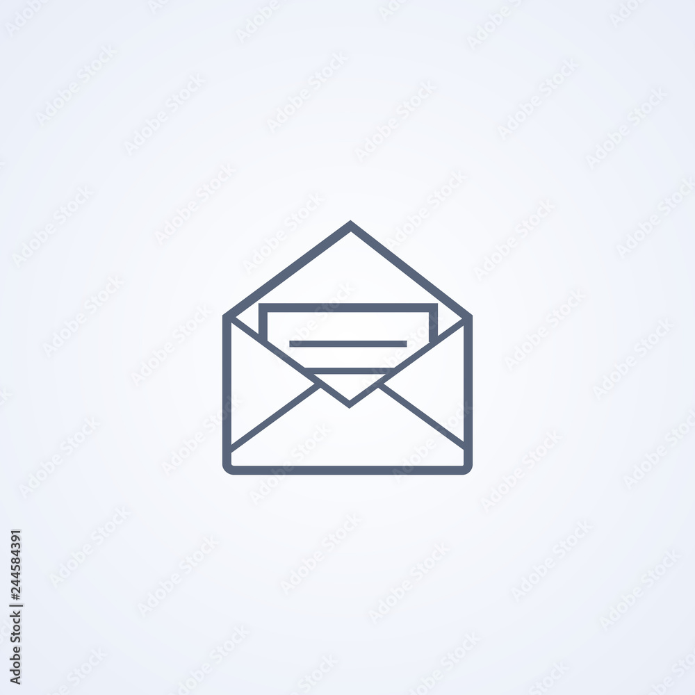 Mail, letter, vector best gray line icon Mail, letter, vector best gray line icon