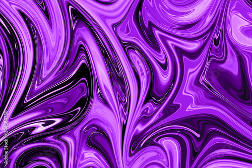 Liquid Abstract Pattern With Proton Purple Graphics Color Art Form. Digital Background With Proton Purple Abstract Liquid Flow.