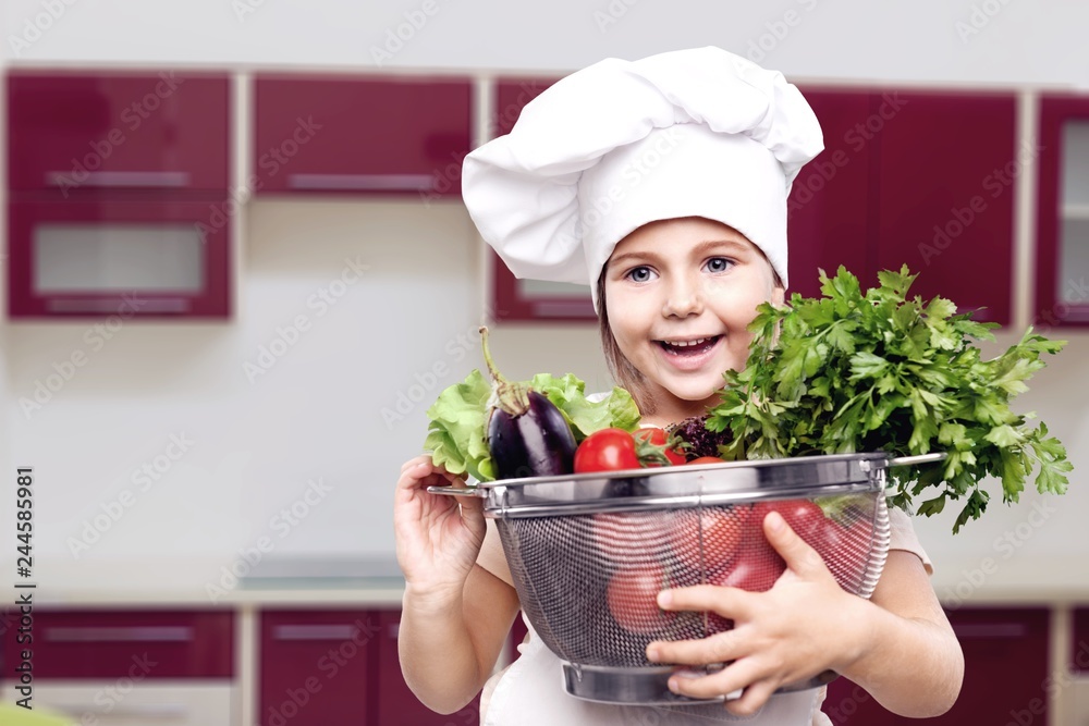 Portrait of adorable little girl with food Portrait of adorable little girl with food
