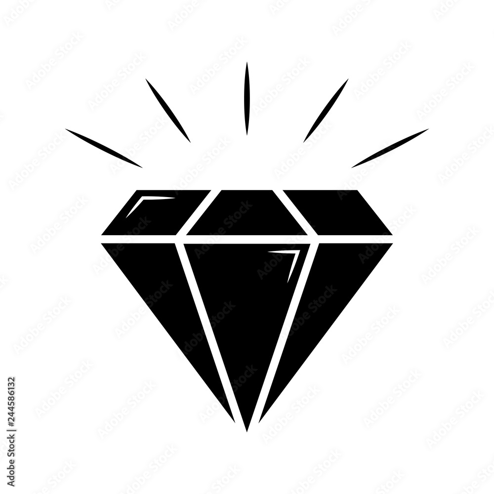 Black diamond icon. Vector illustration Black diamond icon. Vector illustration