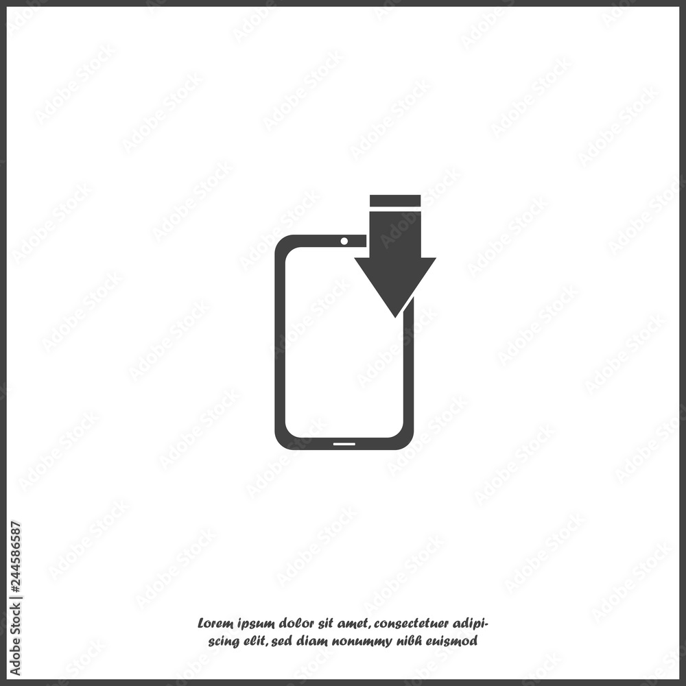 Vector image incoming call. Icon phone with arrow. Vector image incoming call. Icon phone with arrow.