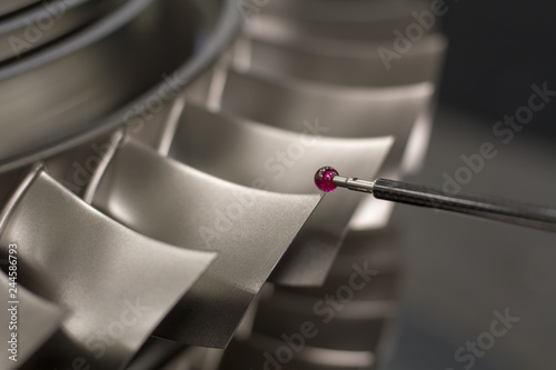 inspect dimension metal parts by CMM after machining process in industrial factory