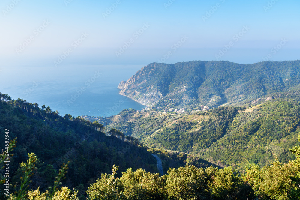 View of Monterosso al mare and Punta Mesco. Cinque Terre. Italy
