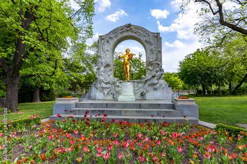 Photography Johann Strauss monument in Stadtpark, Vienna, Austria