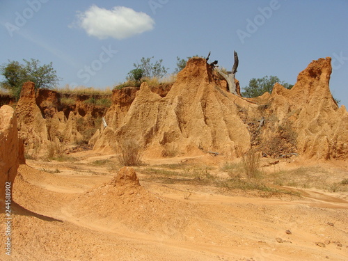 REMOTE AND SUNNY AFRICAN LANDSCAPE.