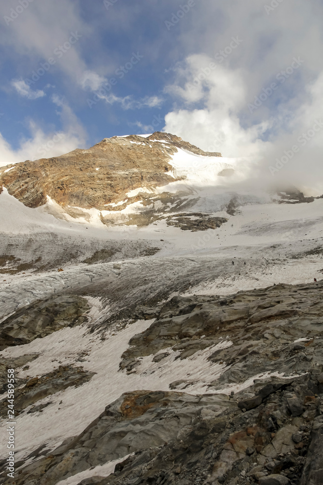 Lyskamm glacier from Indren Peak on the Monte Rosa massif Lyskamm glacier from Indren Peak on the Monte Rosa massif