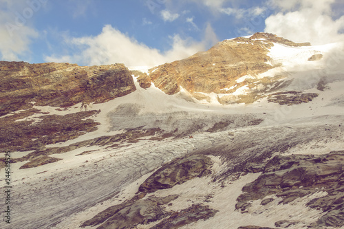 Lyskamm glacier from Indren Peak on the Monte Rosa massif photo