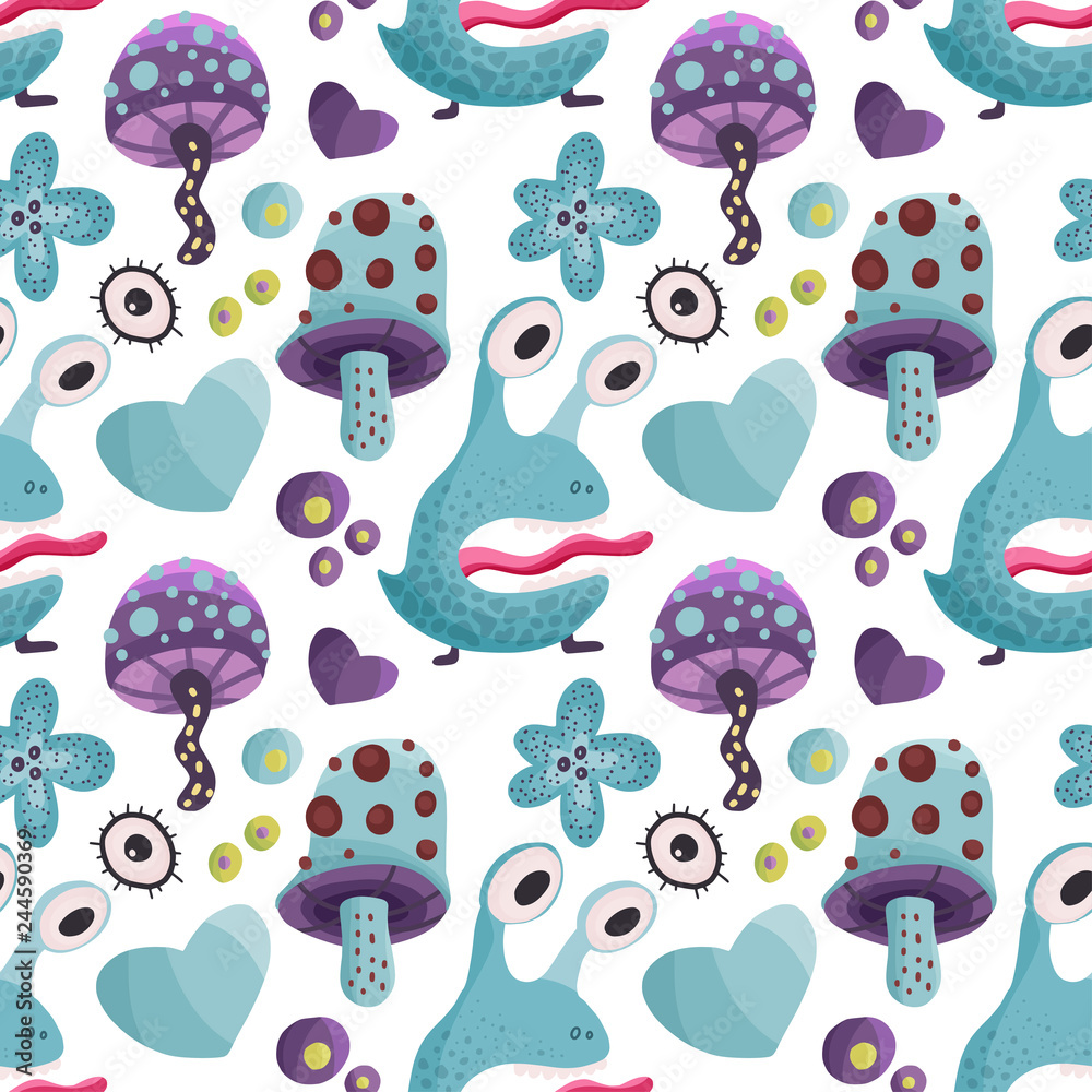 Naklejka premium Cute cartoon monsters. Vector,