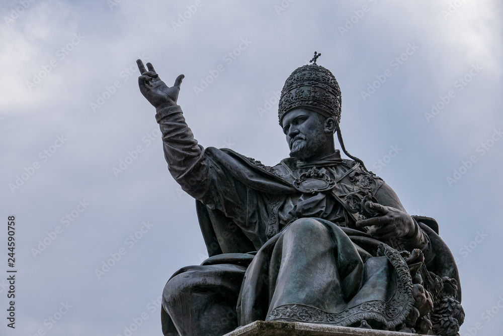 Pope Paul V statue Cavour square, Rimini