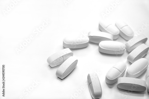 Isolated Collection Of Various Medical Tablets And Pills