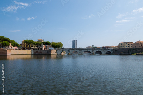 Panoramic view of the Tiberius Bridge (Tiberius Bridge) in Rimini. © emiliano