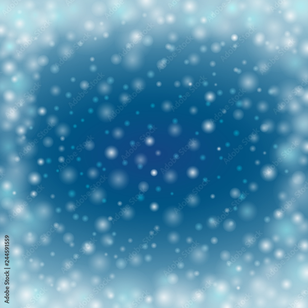 Winter defocused glowing backdrop with blur dots