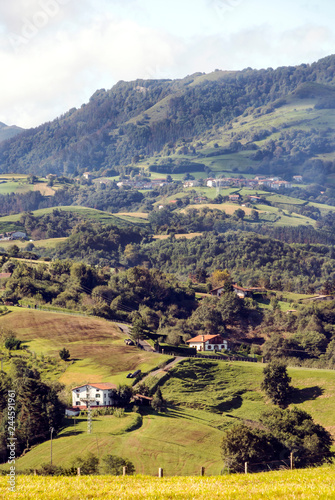 Mountains in the Basque Country in Spain in a cloudy day