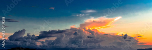 Coloured sunset on Seyshells island. Sea, summer, cloud, sky photo