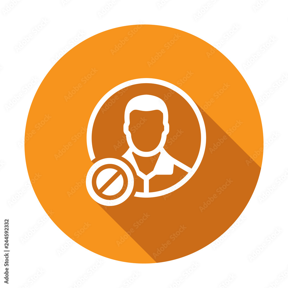 Avatar icon, social icon with not allowed sign. Avatar icon and block, forbidden, prohibit symbol. Vector illustration Avatar icon, social icon with not allowed sign. Avatar icon and block, forbidden, prohibit symbol. Vector illustration