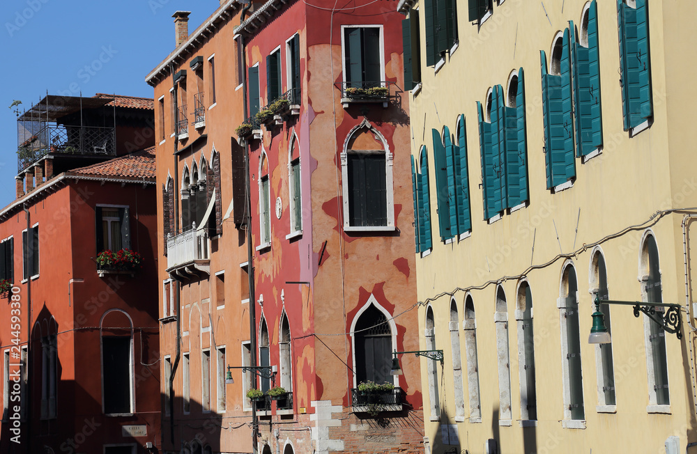 Venetian houses in Venice, Italy