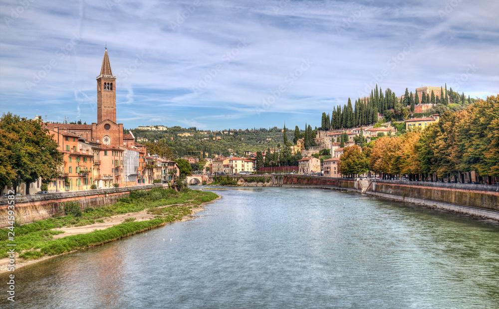 Verona on the Adige river in Verona, Italy