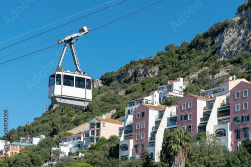 Going up in cable car at Gibraltar