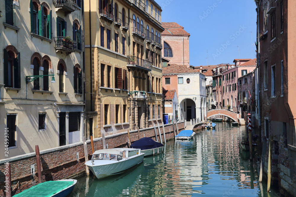 Historical canal and bridge in Venice, Italy