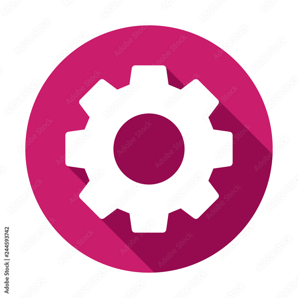 Settings icon, Tools and utensils icon. Long shadow style. Vector icon