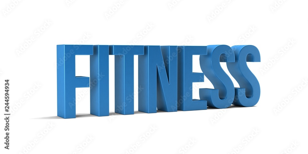 Fitness word. 3D Render illustration in white background Fitness word. 3D Render illustration in white background