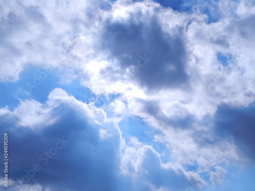 Blue sky with clouds and sunshine