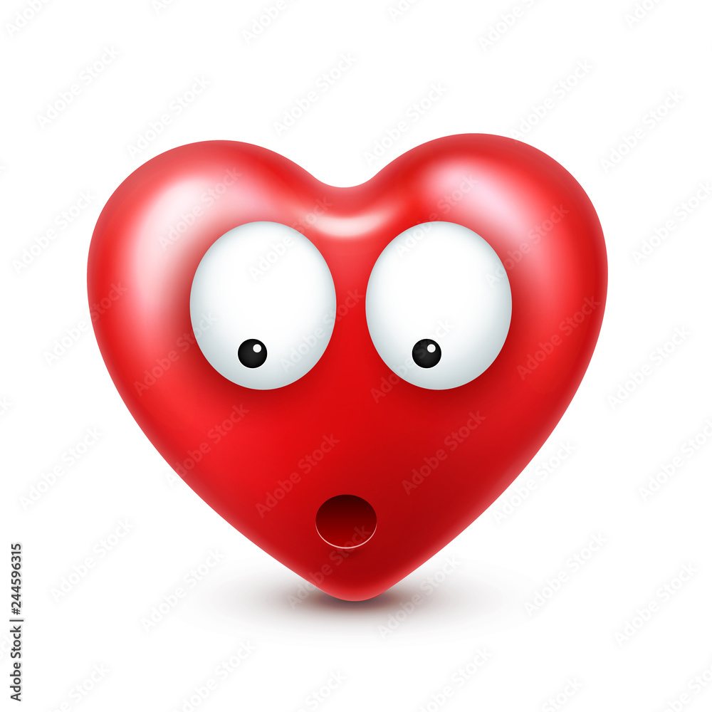 Heart smiley emoji vector for Valentines Day. Funny red face with expressions and emotions. Love symbol. Heart smiley emoji vector for Valentines Day. Funny red face with expressions and emotions. Love symbol.