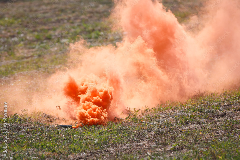 Smoke grenade thrown to disguise hostilities
