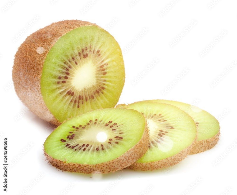 Sliced Kiwi fruit isolated on white background cutout Sliced Kiwi fruit isolated on white background cutout