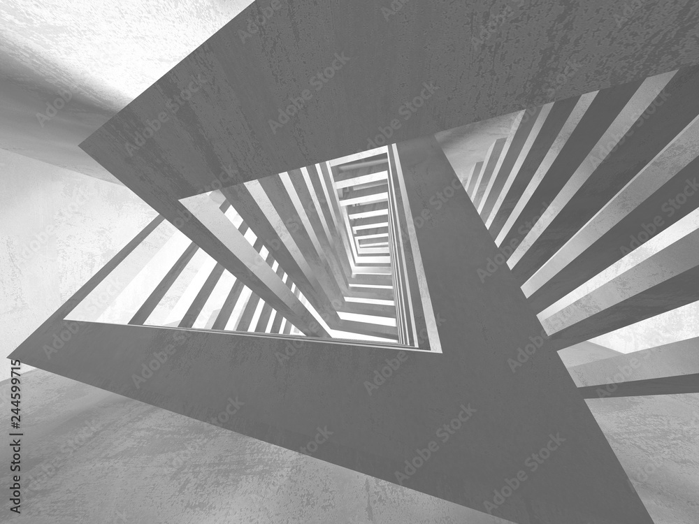 Fototapeta premium Dark basement empty room interior. Concrete walls