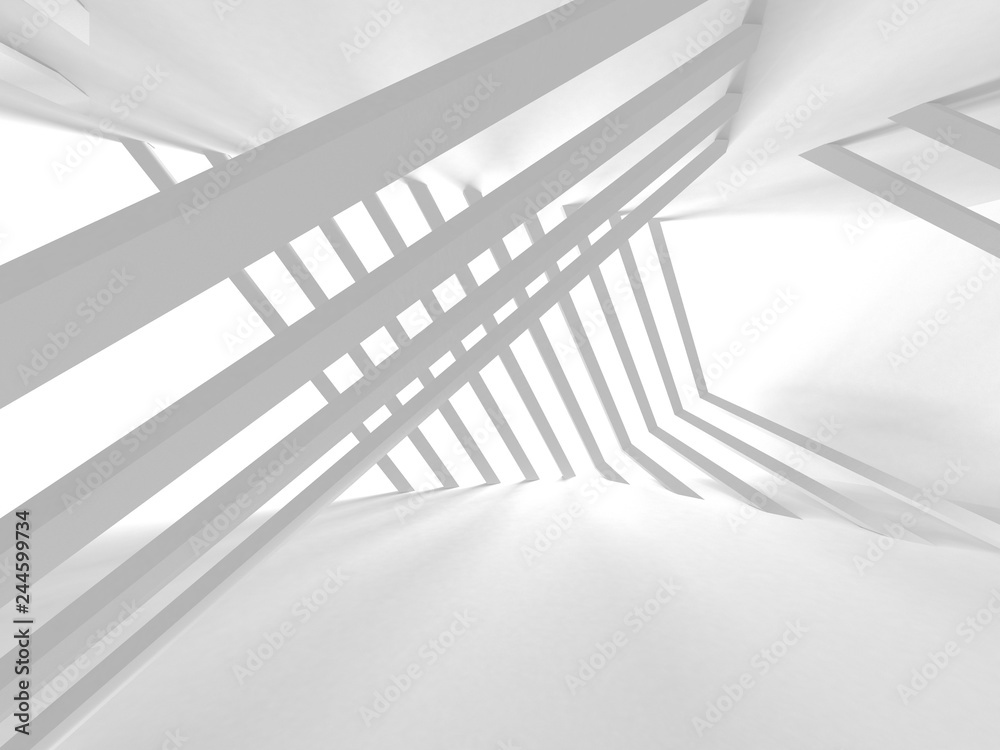 Obraz premium Futuristic White Architecture Design Background