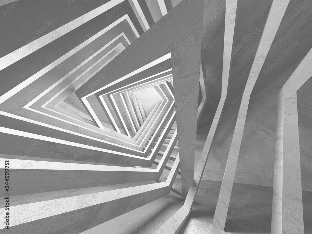 Obraz premium Dark basement empty room interior. Concrete walls