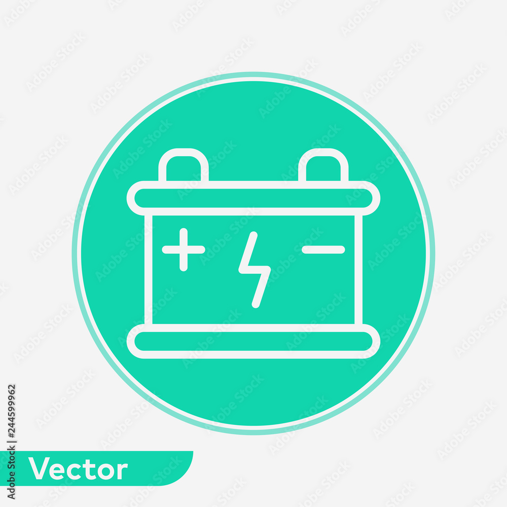 Car battery vector icon sign symbol Car battery vector icon sign symbol