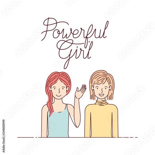 women with label powerful girl avatar character photo