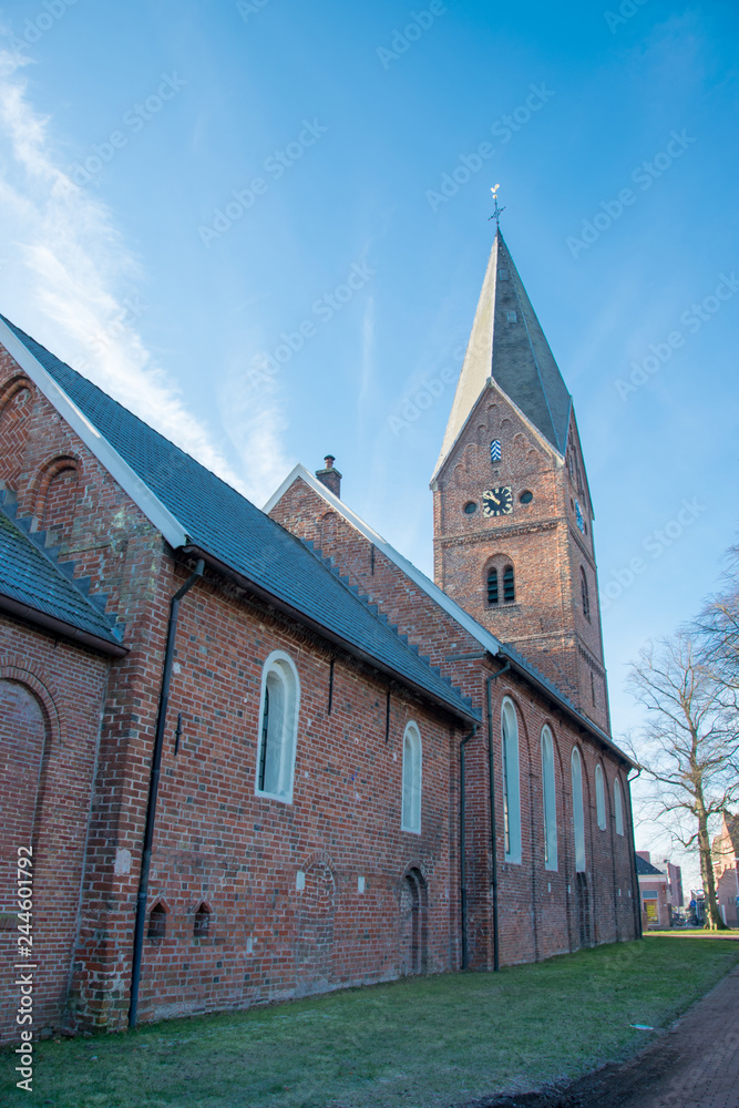 Fototapeta premium The Nicolas Church (Nicolaaskerk in Dutch) in Haren, near Groningen in the North of the Netherlands