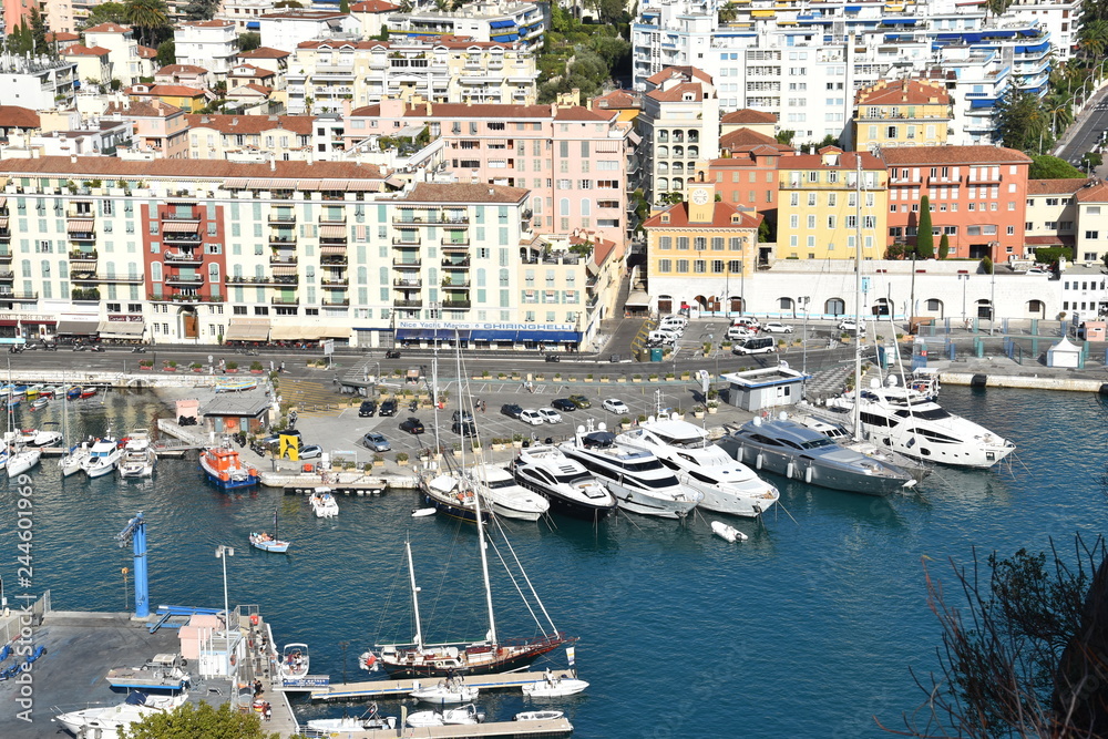 yachts in harbor of french riviera