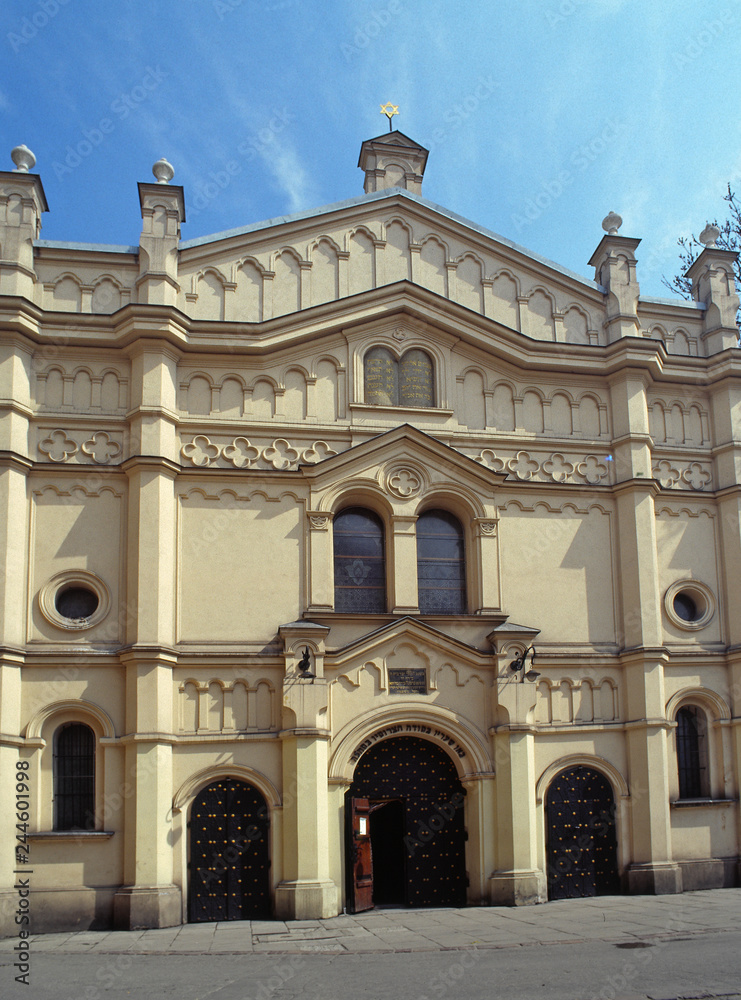 Krakow, Poland - April, 2008: Tempel Synagogue in Jewish Kazimierz district in Krakow