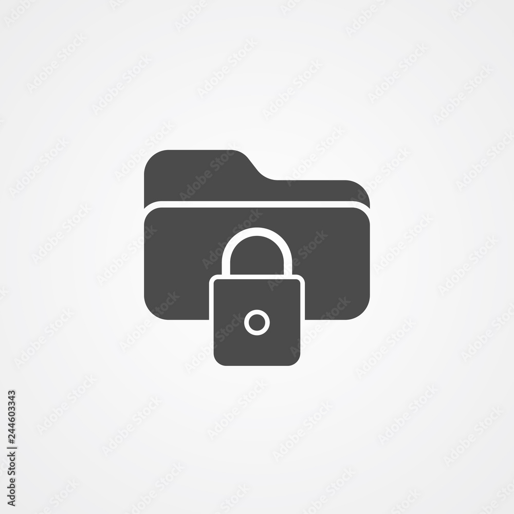 Locked folder vector icon sign symbol Locked folder vector icon sign symbol