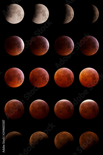 Total lunar eclipse on January 21, 2019, photographed from Mannheim in Germany.