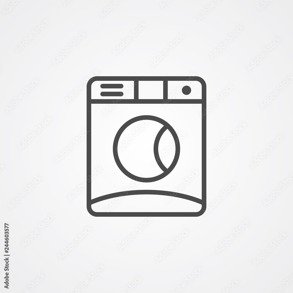 Washing machine vector icon sign symbol Washing machine vector icon sign symbol