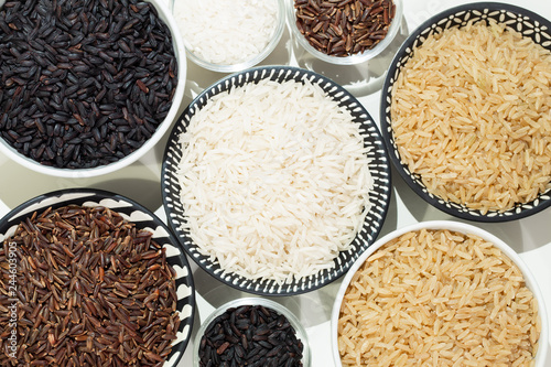 rice, different varieties of raw rice