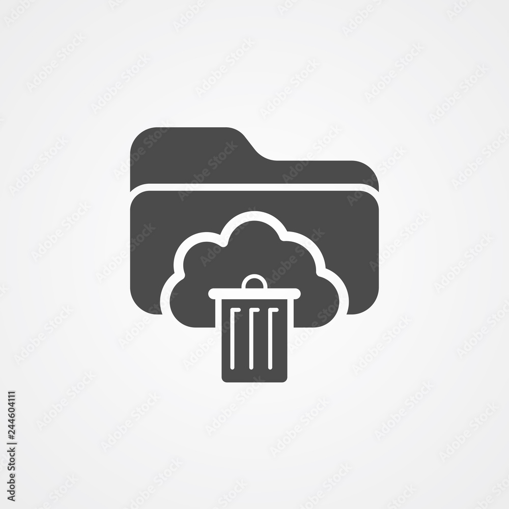 Cloud folders vector icon sign symbol Cloud folders vector icon sign symbol