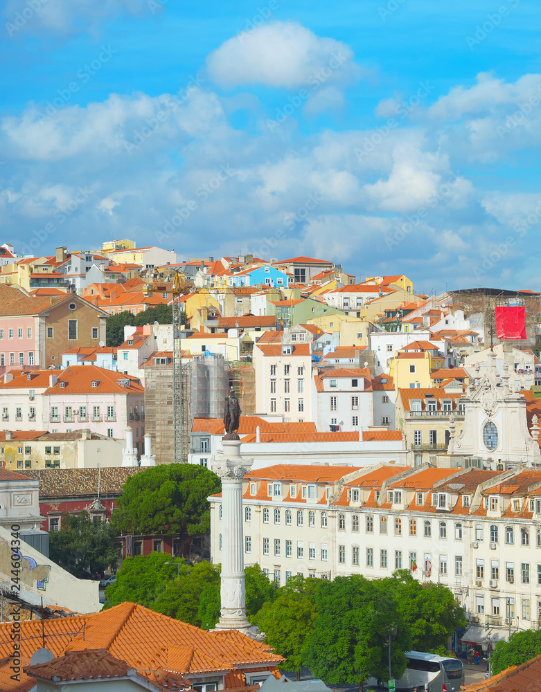 Skyline Lisbon Old Town  Rossio