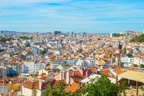 Lisbon aerial skyline citys...