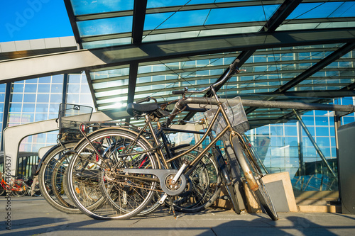 bicycles on parking, sunny ...