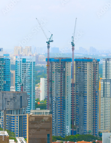 Construction site crane buildings Singapore